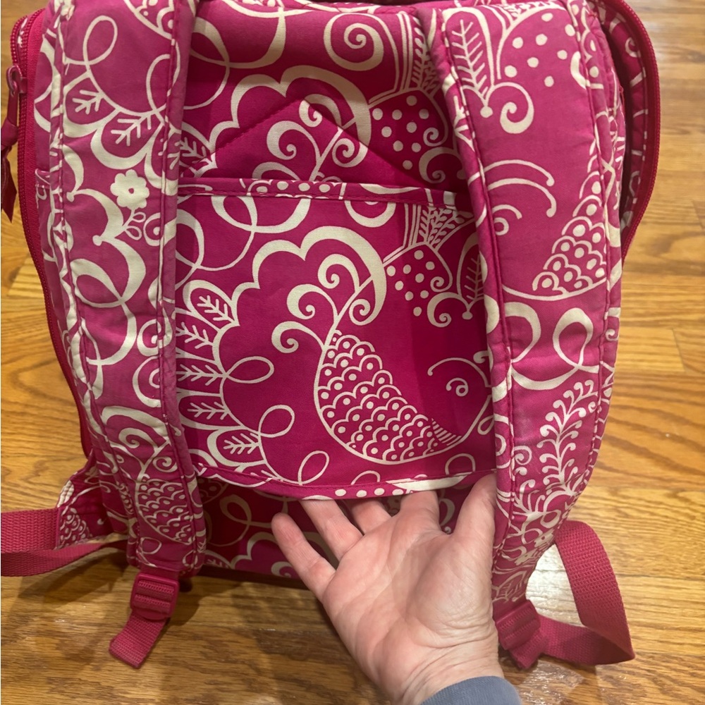 Pink and White Patterned Backpack - Picture 9 of 10